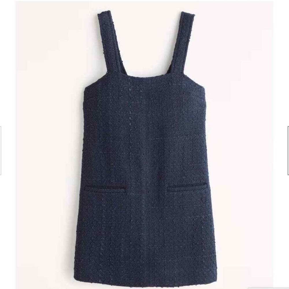 ABERCROMBIE & FITCH WOOL TWEED SHIFT GOSSIP GIRL DARK ACADEMIA MINI DRESS NWT - Picture 3 of 12